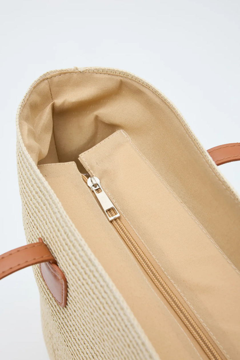 Orvella Hasır Çanta Krem