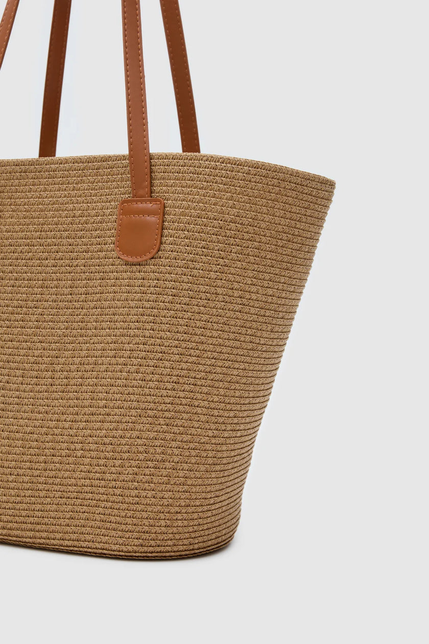 Orvella Hasır Çanta Vizon