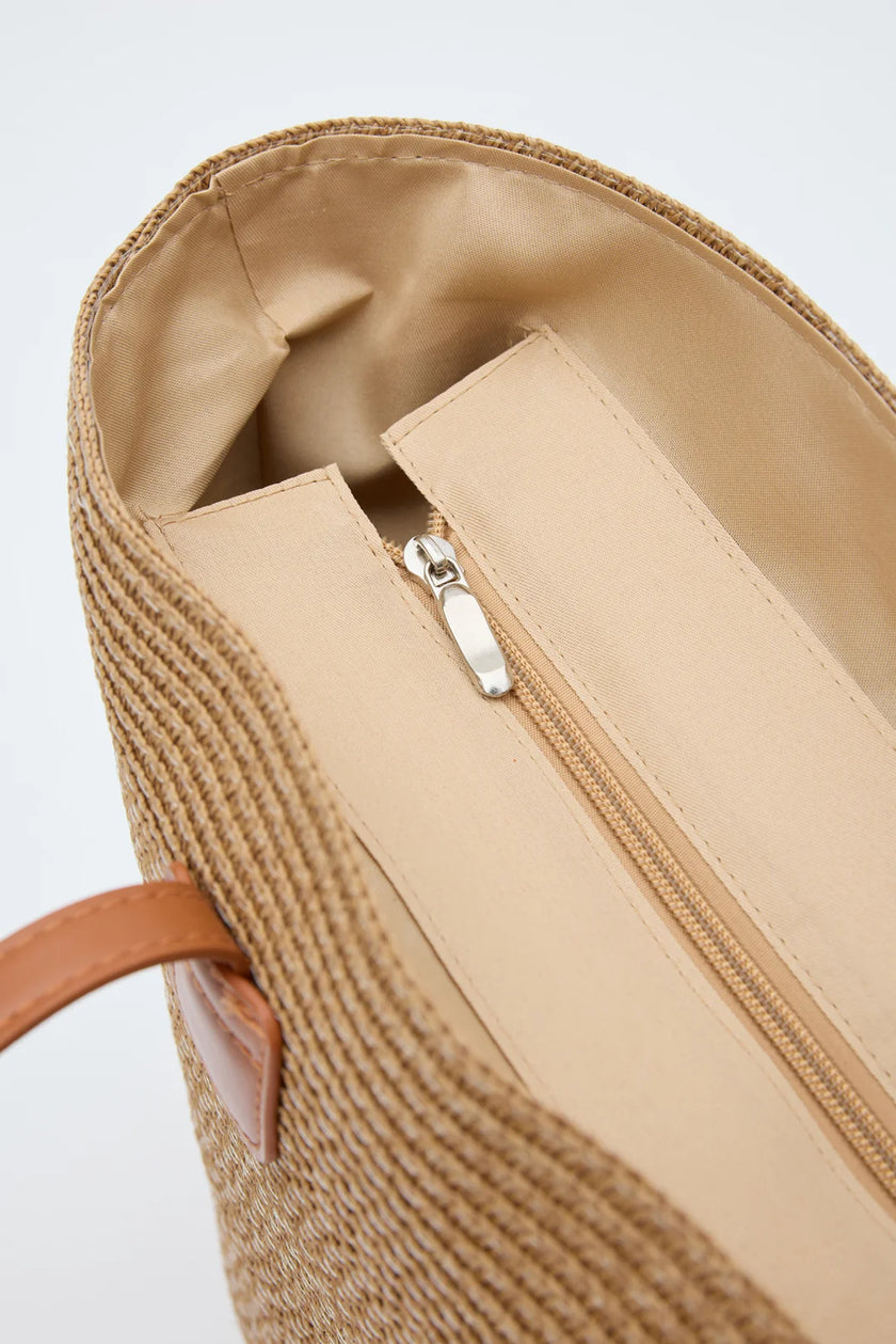 Orvella Hasır Çanta Vizon