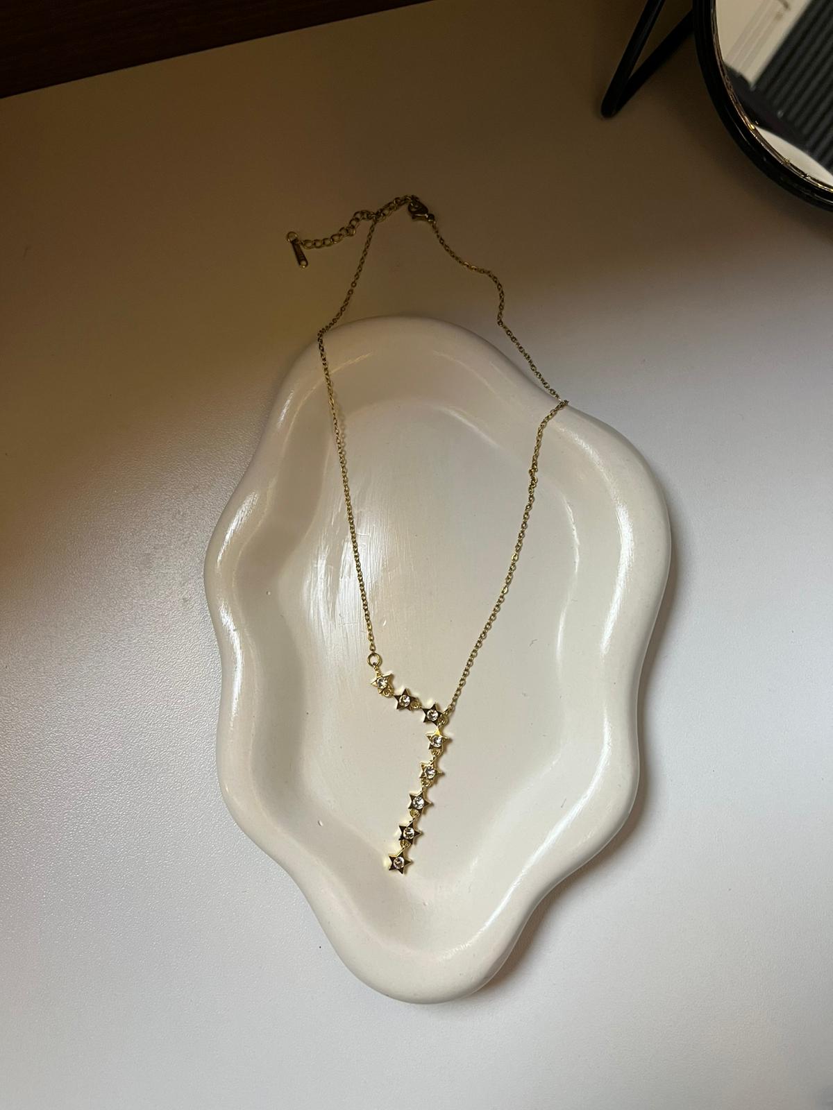 Çelik Sıralı Yıldız Kolye